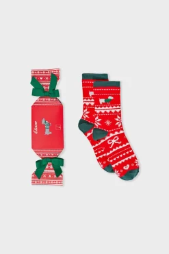 Calcetines con motivos de punto fino