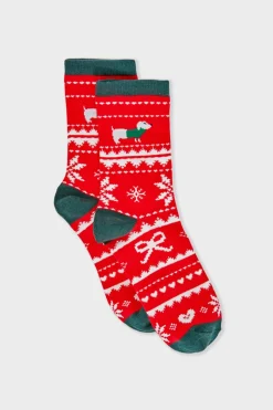 Calcetines con motivos de punto fino