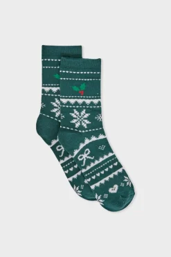 Calcetines con motivos de punto fino