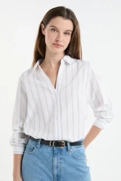 Camisa a rayas con algodón