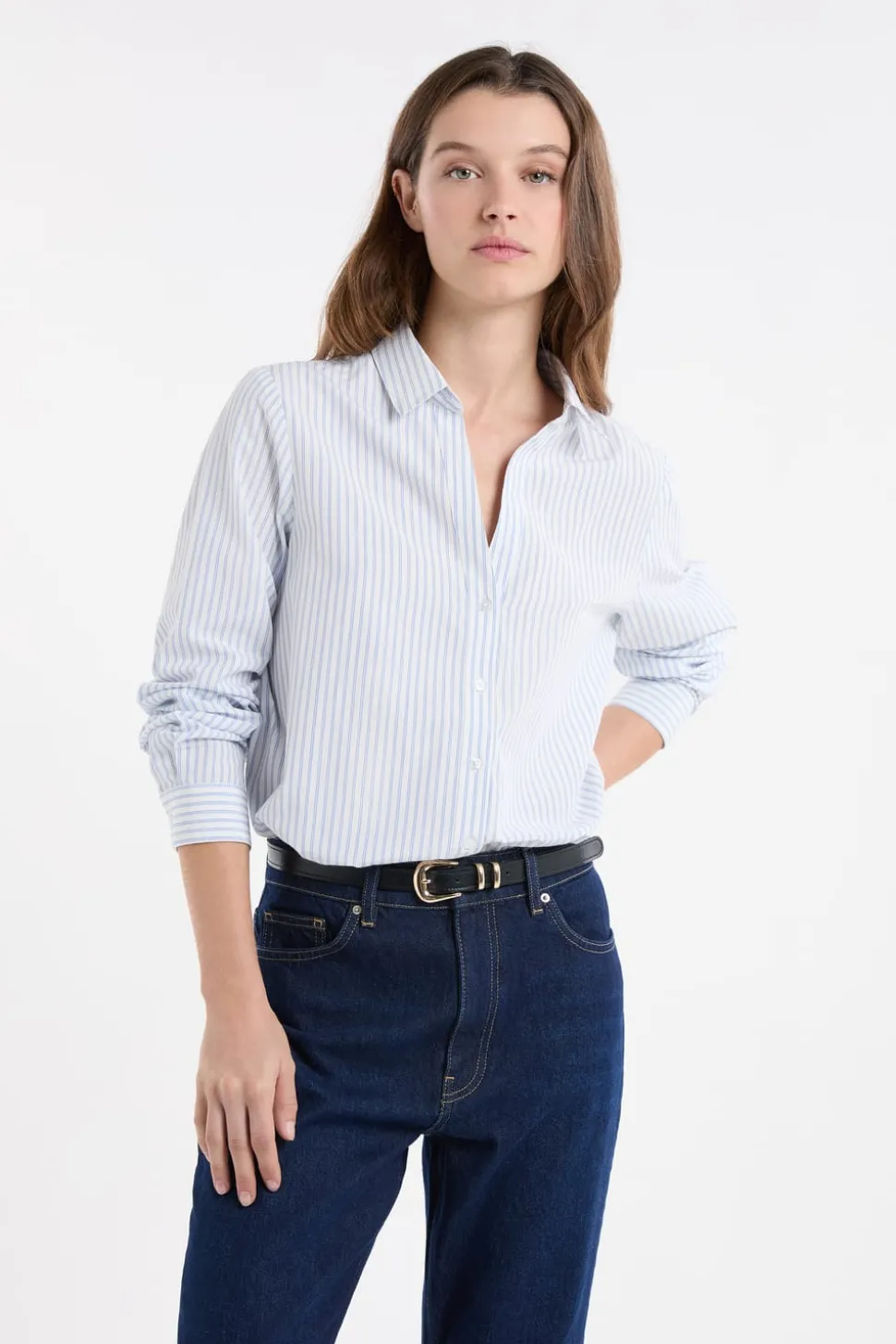 Camisa a rayas con algodón