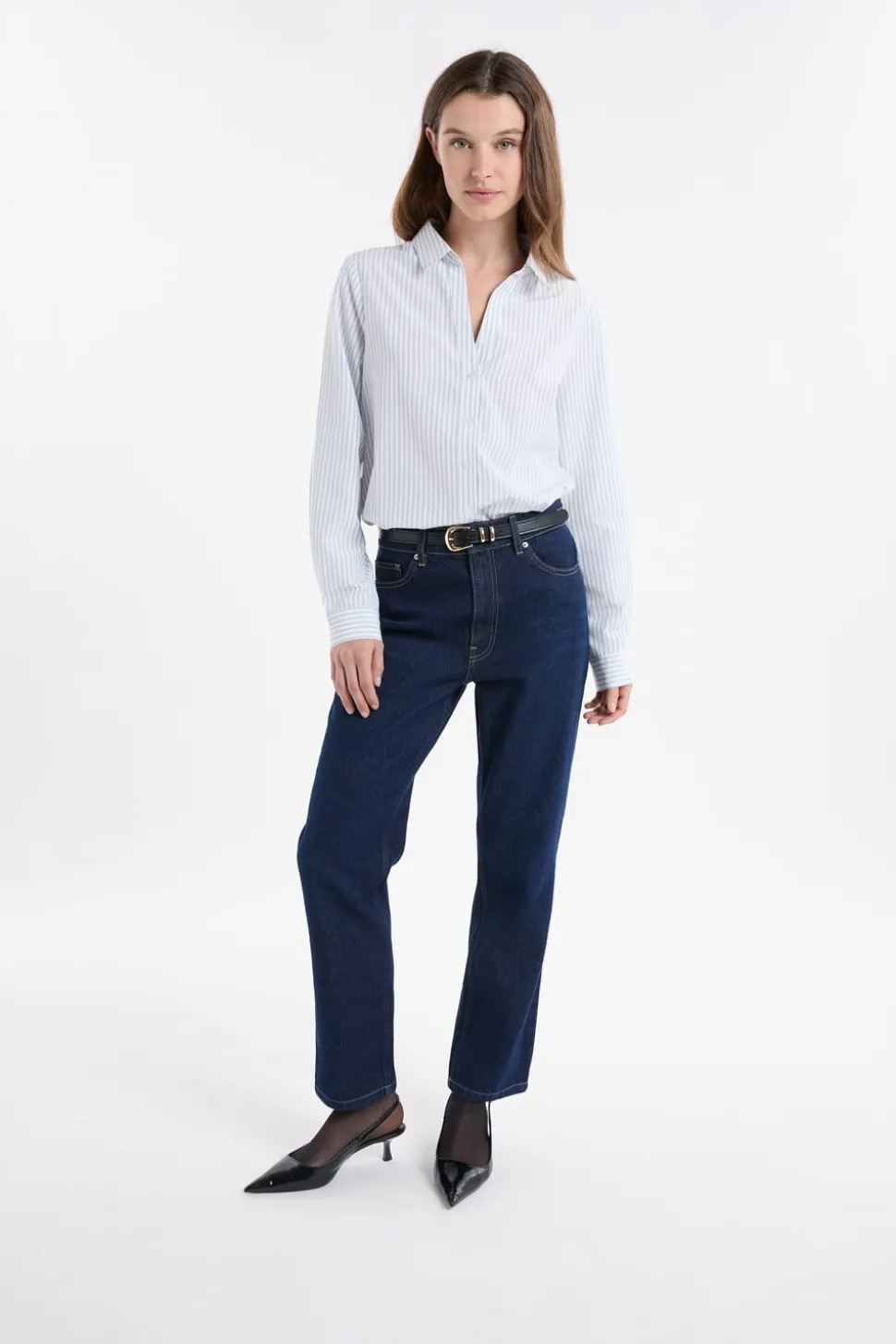 Camisa a rayas con algodón