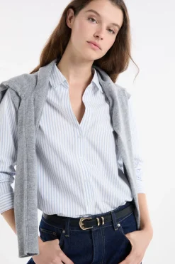 Camisa a rayas con algodón