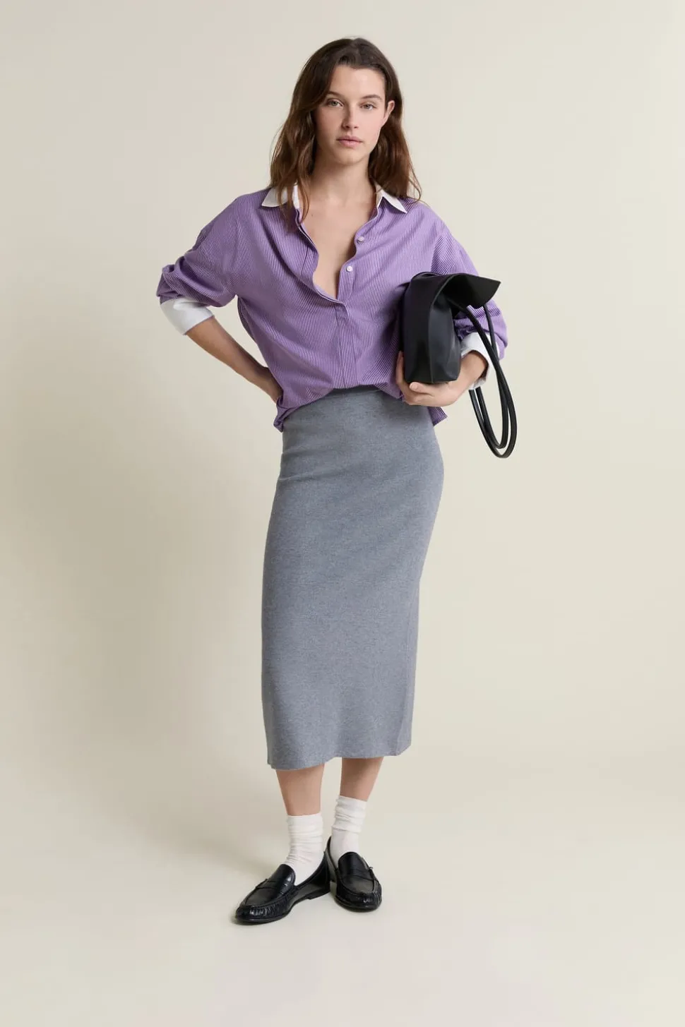 Camisa a rayas con algodón