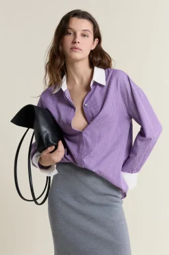 Camisa a rayas con algodón