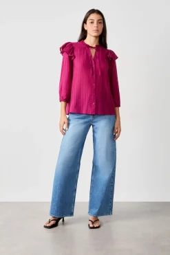 Camisa de manga larga con volantes