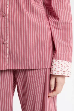 Camisa de pijama a rayas con algodón