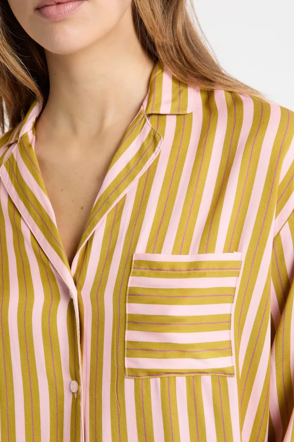 Camisa de pijama bicolor a rayas