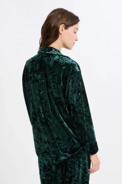 Camisa de pijama con efecto terciopelo