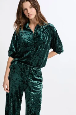 Camisa de pijama con efecto terciopelo