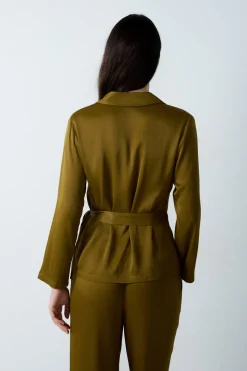 Camisa de pijama con lazo liso