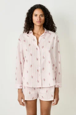 Camisa de pijama de algodón estampada