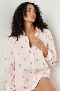 Camisa de pijama de algodón estampada