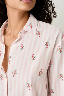 Camisa de pijama de algodón estampada