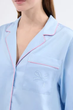 Camisa de pijama de manga larga de algodón