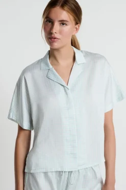 Camisa de pijama de manga corta estampada