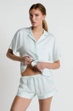 Camisa de pijama de manga corta estampada