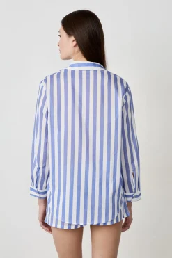 Camisa de pijama de rayas de algodón