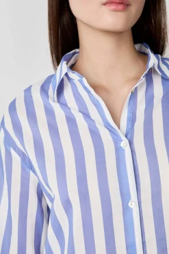 Camisa de pijama de rayas de algodón