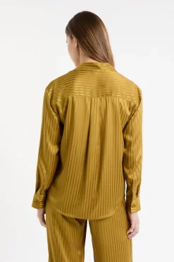 Camisa de pijama de satén a rayas