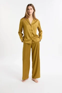 Camisa de pijama de satén a rayas