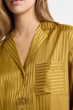 Camisa de pijama de satén a rayas