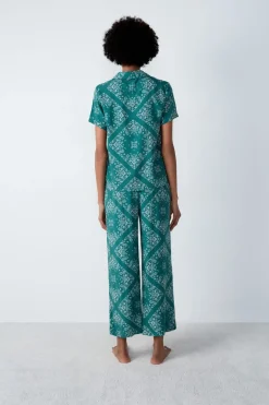 Camisa de pijama estampada de manga corta