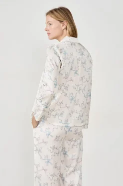 Camisa de pijama estampada satinada