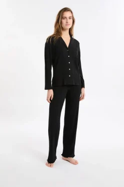 Camisa de pijama Richelieu de punto elástico