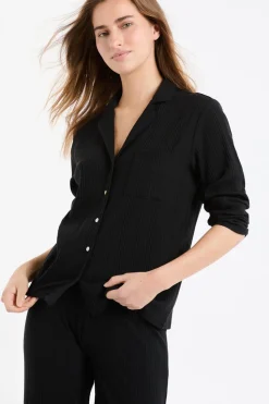 Camisa de pijama Richelieu de punto elástico