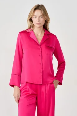 Camisa de pijama satinada