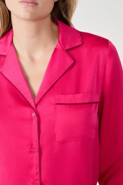 Camisa de pijama satinada