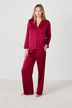 Camisa de pijama satinada