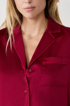 Camisa de pijama satinada