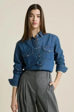 Camisa efecto denim