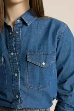 Camisa efecto denim