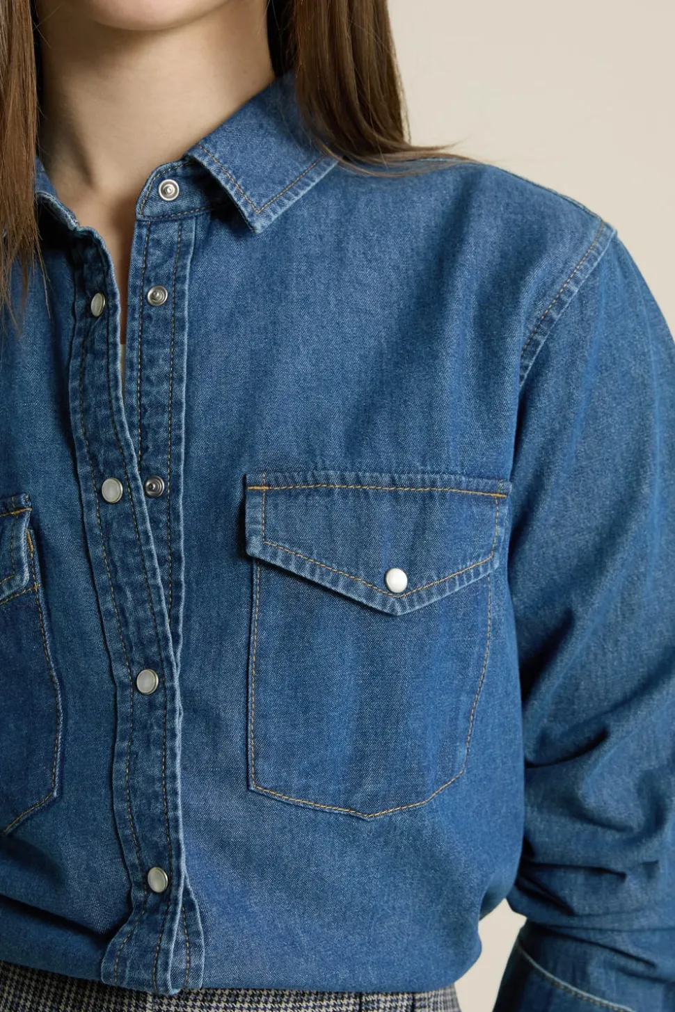 Camisa efecto denim
