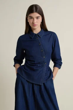 Camisa efecto vaquero de algodón