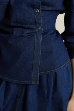 Camisa efecto vaquero de algodón