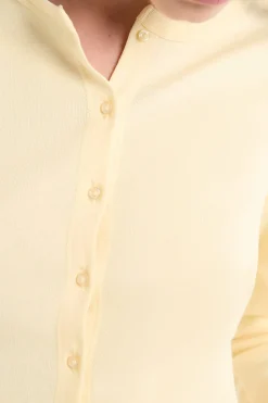 Camiseta abotonada de manga larga de algodón