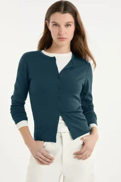 Camiseta abotonada de manga larga de algodón