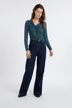 Camiseta con efecto drapeado acanalado