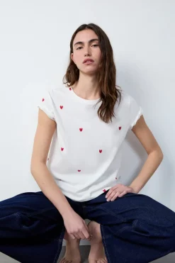 Camiseta corazón de algodón