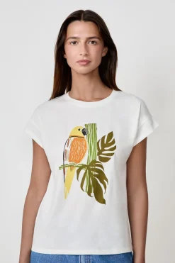 Camiseta de algodón estampada