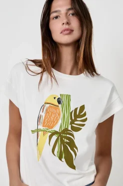 Camiseta de algodón estampada