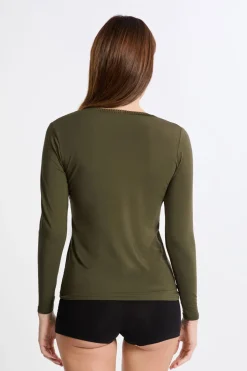 Camiseta de cuello en V de punto térmico