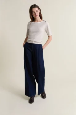 Camiseta de cuello redondo a rayas