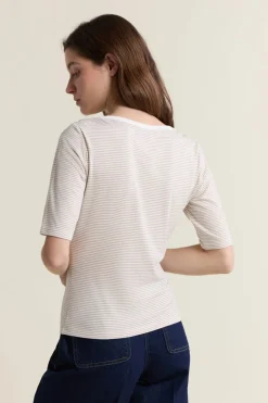 Camiseta de cuello redondo a rayas