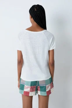 Camiseta de manga corta 100% lino