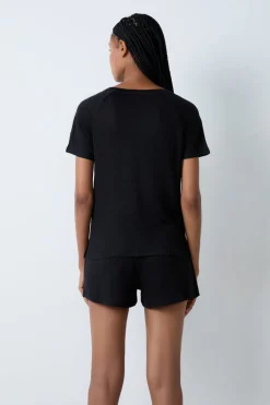 Camiseta de manga corta 100% lino